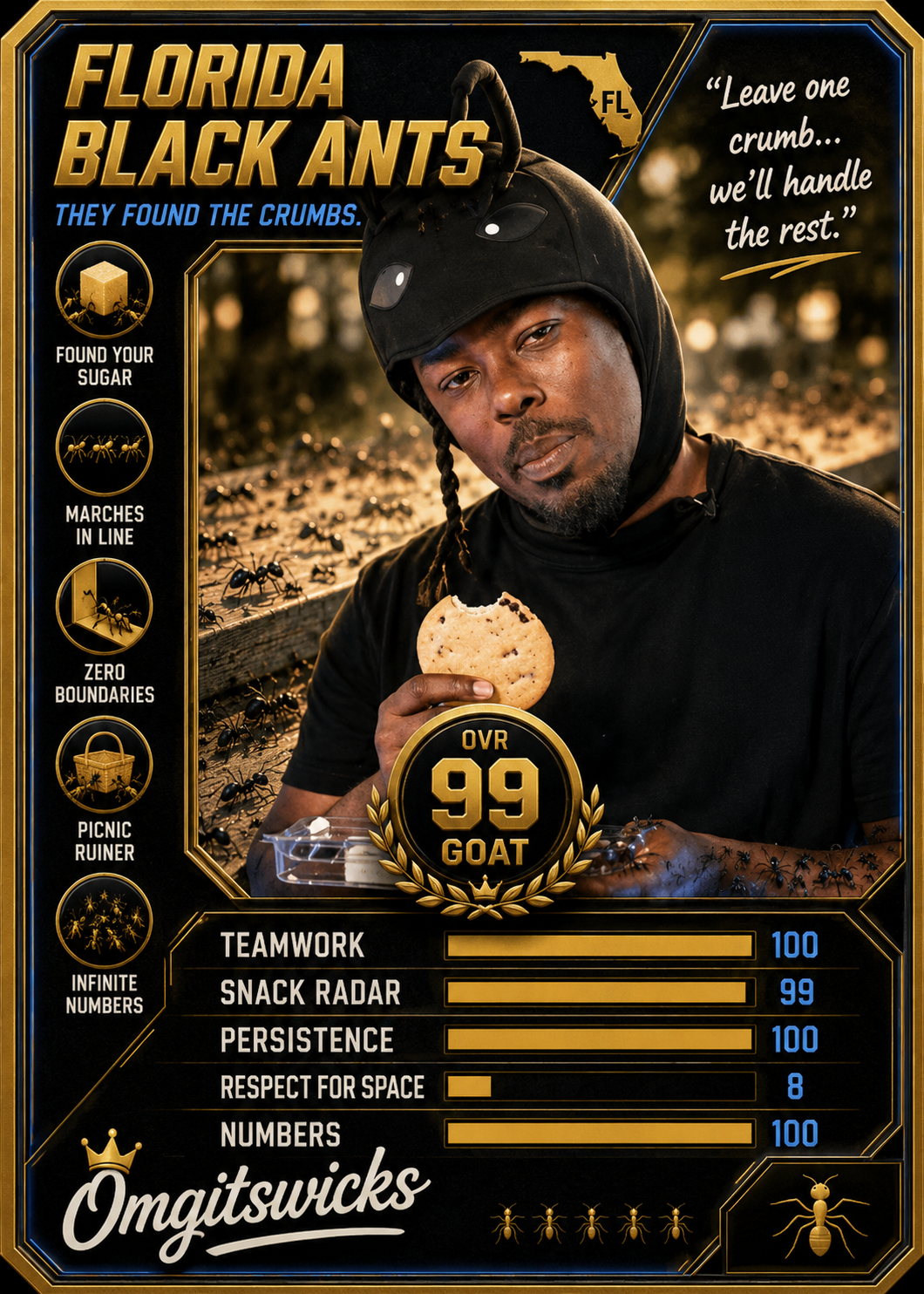 Florida Black Ants trading card
