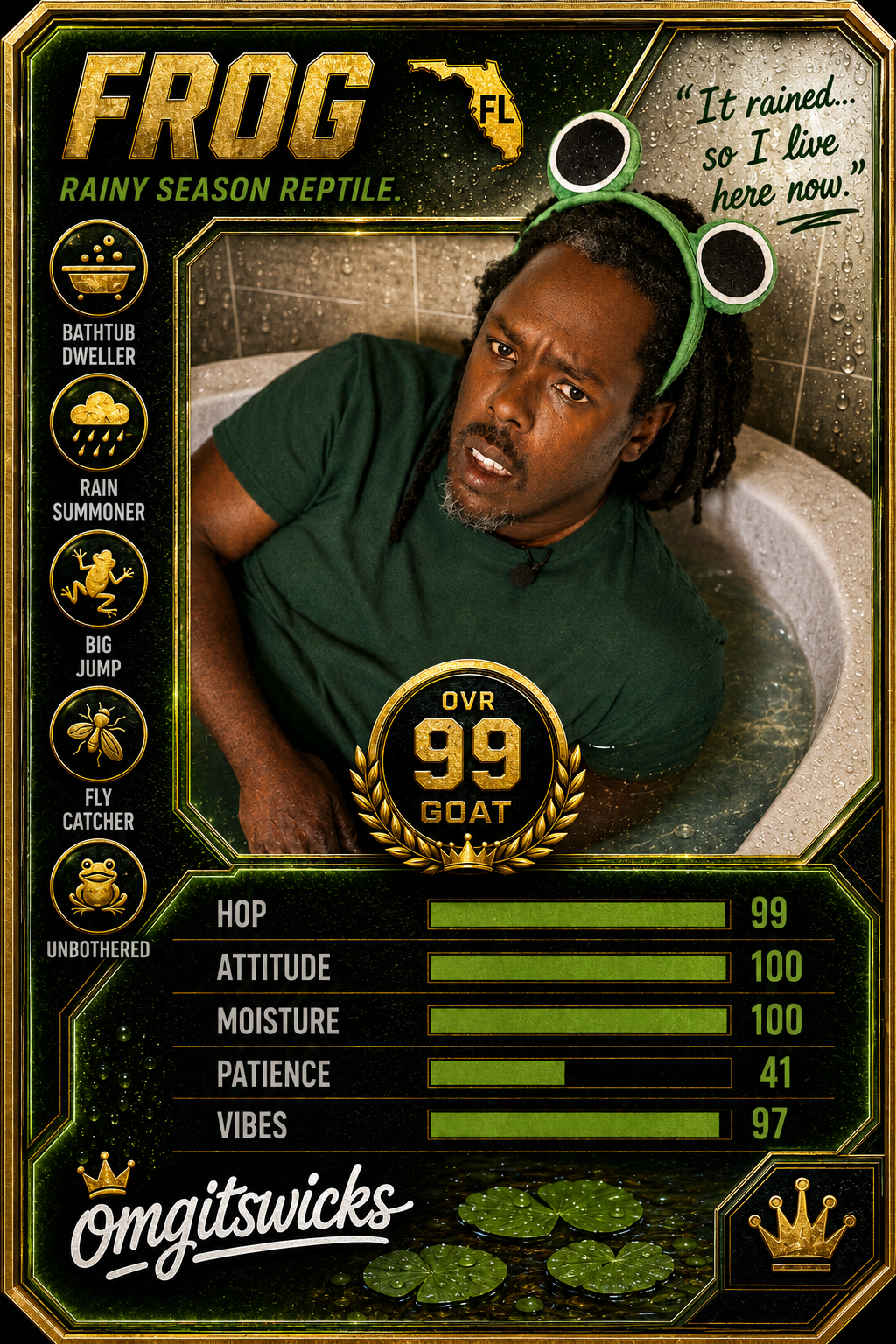 Frog trading card